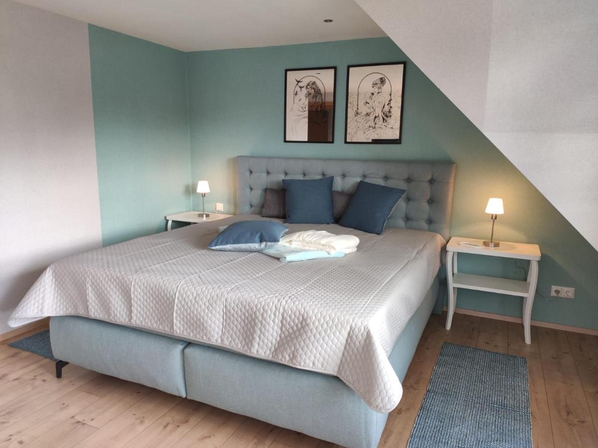 Ferienhaus Blaue Blume Mit 11 Kw Ladestation, Kamin, Terrasse, Eingezaeuntem Garten, Sauna, Wlan, Netflix, 2 Hunde Willkommen! Güntersberge Exteriör bild